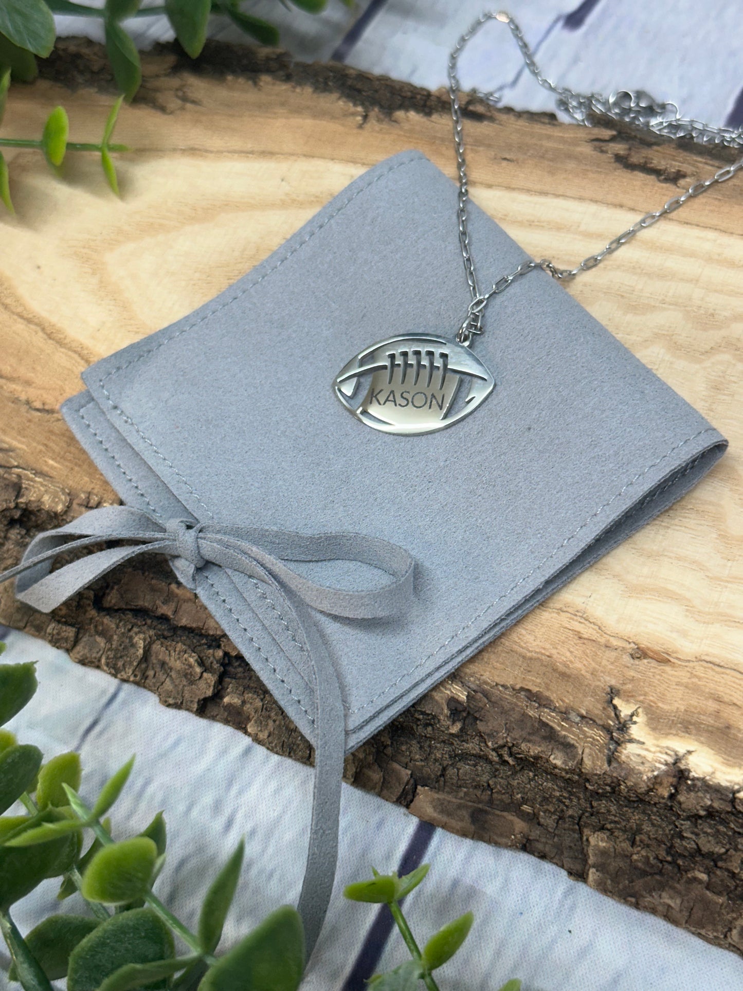 American Football Sterling Silver Necklace