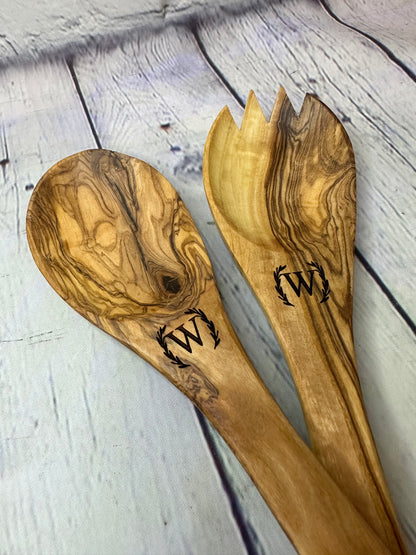 Olive Wood Salad Utensils