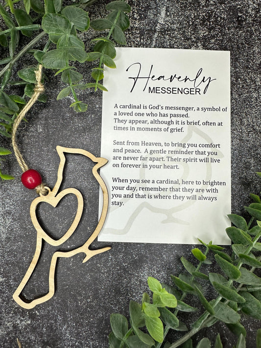 Cardinal Wood Ornament – Heavenly Messenger Symbolizing Love and Remembrance